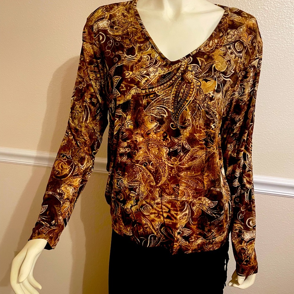 Chico’s traveler paisley print top xl